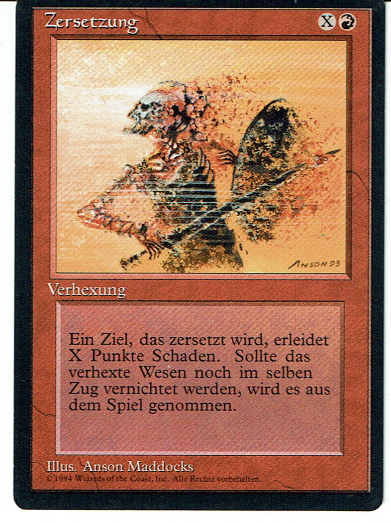 MAGIC THE GATHERING, MTG FBB DISINGEGRATE / ZERSETZUNG (German) ex
