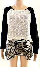 Poeme by Citron Women's Size Small Tunic Top Layered Leopard Print Tunic