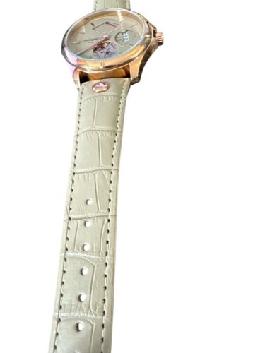 New Rose Gold Quartz Fashion Watch - Genuine Leather Strap, Water-Resistant - Picture 6 of 7