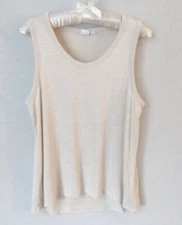 GAP beige poly blend scoop neck sleeveless tank top *Sz M*