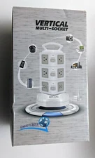 10-Outlet Power Strip Tower - Outlet Expander - Retractable Extension Cord