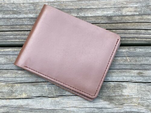 Genuine Leather Wallet Brown Bifold Cardholder Men Purse - Picture 1 of 12