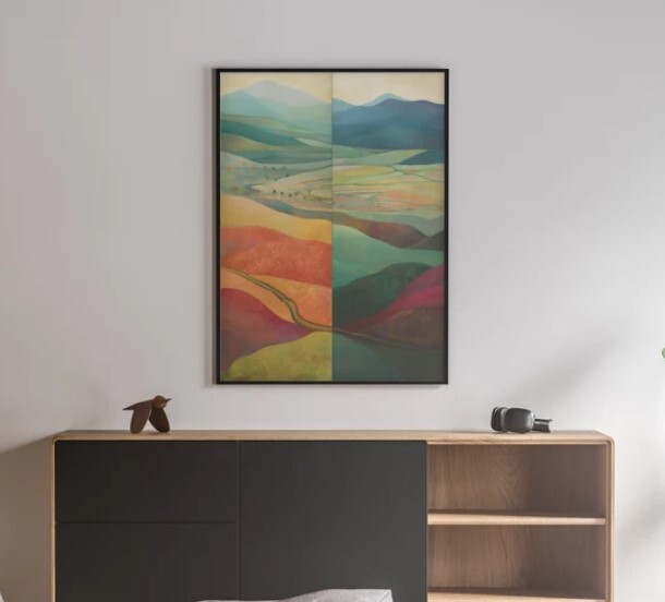 Surreal Landscape Collage, Printable Wall Art, Digital Download, Moody