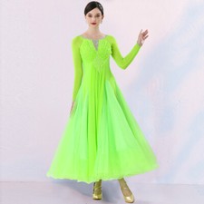 Latin Ballroom Dance Dress Modern Salsa Waltz Standard Long Dress N126 3 Colors