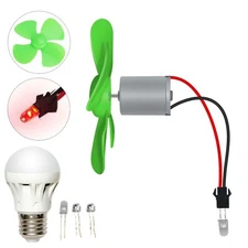 Micro Wind Turbines Generator DC Small With Power Motor Blades DIY LED Kit