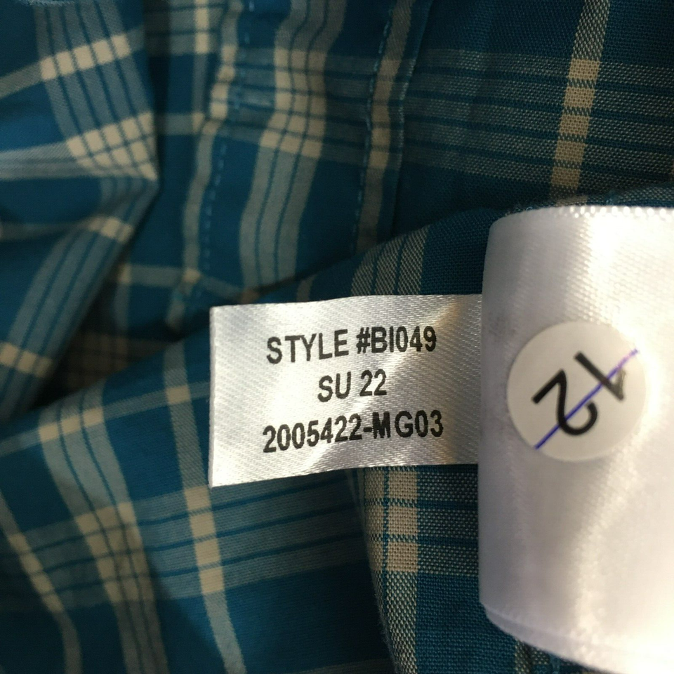 J. Crew Shirt Mens Large Flex Washed Long Sleeve Button Up Blue Green