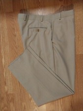 CHAPS DRESS PANS SAND BEIGE FLAT FRONT MEN'S 40 X 32 (Actual 41 X 32)