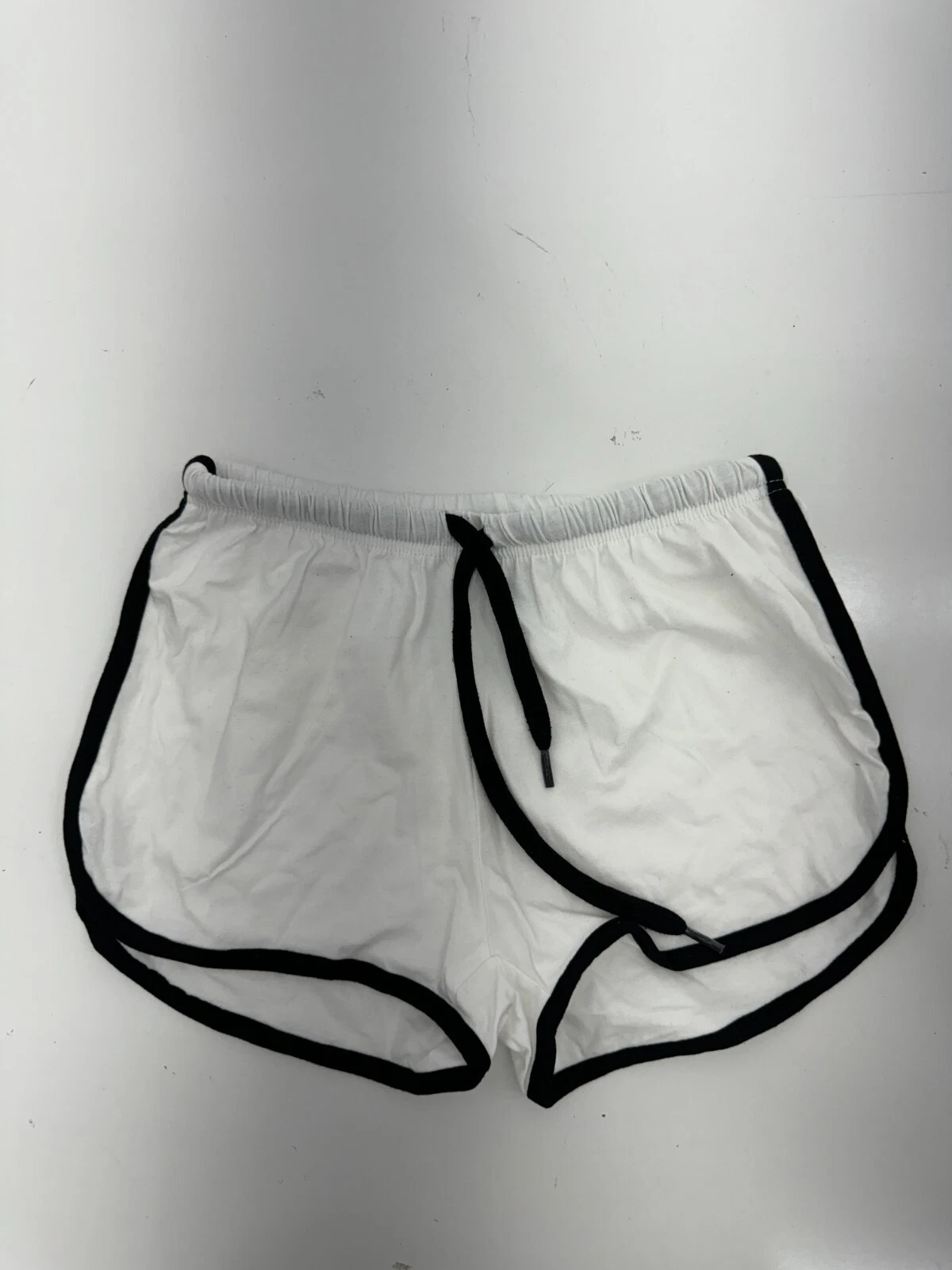 Blank Knights White Black Piping Sweat Shorts Womens Size Small
