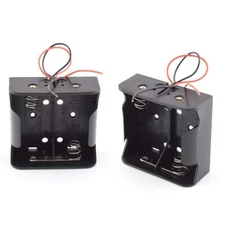2 Slot D Cell Battery Holder 3V D Size Battery Case Box with Wire Leads