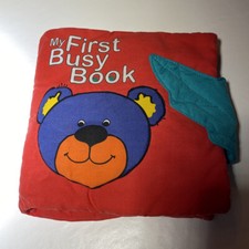 Vintage My First Busy Book Cloth Book with Squeaker Soft Play 1997 Kidbooks Inc