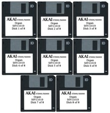 Akai S5000 / S6000 Set of Eight Floppy Disks Organ S6V11019