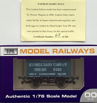 Dapol 00 Wessex Wagons 12T Vent Van Express Dairy Company English Eggs L/E: NEU