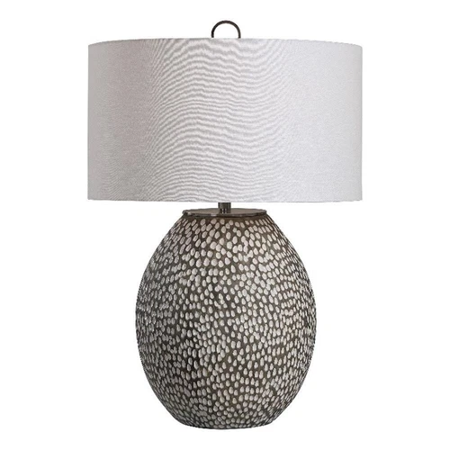 Uttermost Cyprien Transitional Iron Ceramic and Fabric Table Lamp in Gray - Picture 1 of 9
