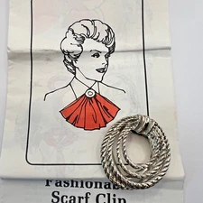 Vintage Charisma Silver Tone Fashionable Scarf Clip w/Original Insert Textured