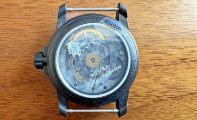 SWATCH x BLANCPAIN Quartz Analog Canvas Watch SO35B400 Black for