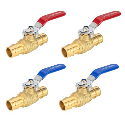 4PCS EFIELD 1''x 1'' Pex-A Expansion Full Port  Brass Ball Valve, Lead Free