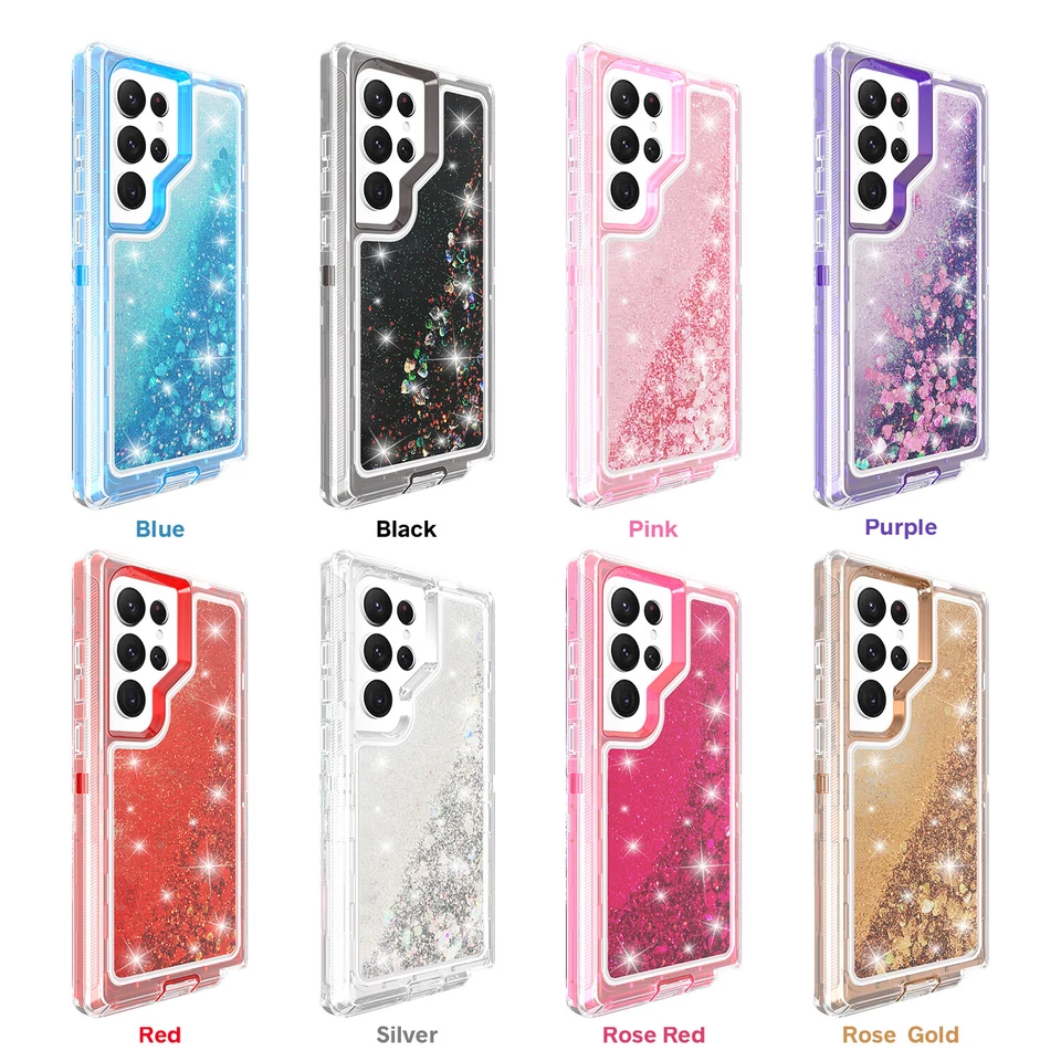 For Samsung Galaxy S23 Ultra S22Plus S21 S20 Note20 Defender Liquid Glitter Case - Image 2 of 4