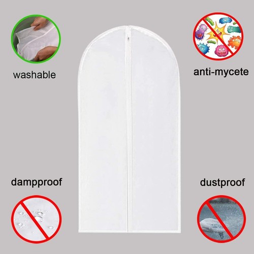 10x Plastic Clear Dustproof Cloth Cover Suit/Dress Garment Bag Storage