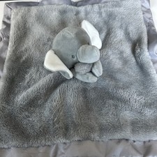 Carters Gray Elephant Lovey Security Blanket Matte Satin Trim Soft