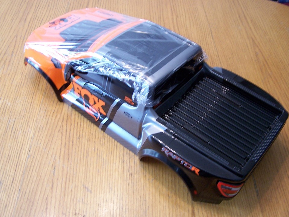 Fit Traxxas Raptor R Ultimate 4x4 Orange Black Fox Body Clipless Latch ...