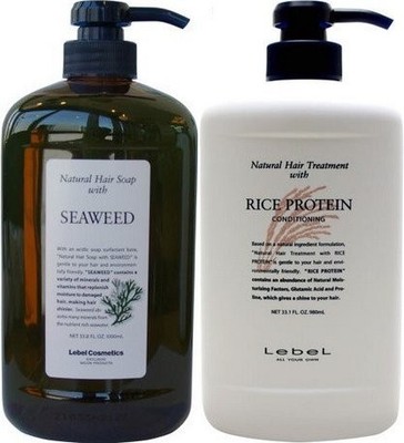 LEBEL natural hair soap shampoo seaweed 1000ml treatment rice protein 980ml