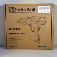 FadakWalt 12V Cordless Drill Set DC8212A—LED, 0–650 RPM, 19 Nm—NEW