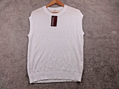 Yommay Weste Damen Medium weiß Strick ärmellos Pullover Oberteil Sommer Freizeit neu mit Etikett