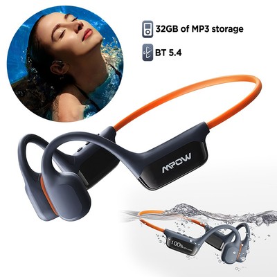 Mpow Bluetooth 5.4 Knochenleitungs-Kopfhörer 32 GB Speicher  IPX8 wasserdicht