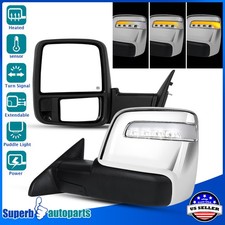 Chrome Tow Mirrorssequential Signalpower Heated For 2009-2018 Dodge Ram 1500
