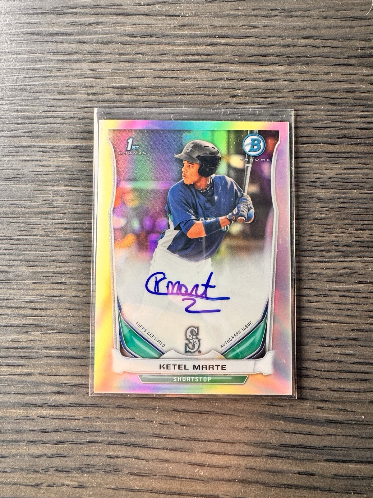 2014 1st BOWMAN CHROME KETEL MARTE (AUTO)(RC) REFRACTOR /500 DBacks
