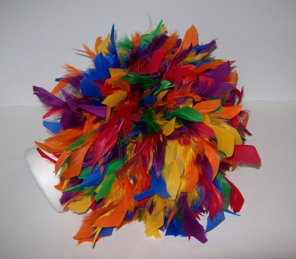 Macaw Parrot Bird Costume Mask and Feather Head Wig - Image 4 of 4