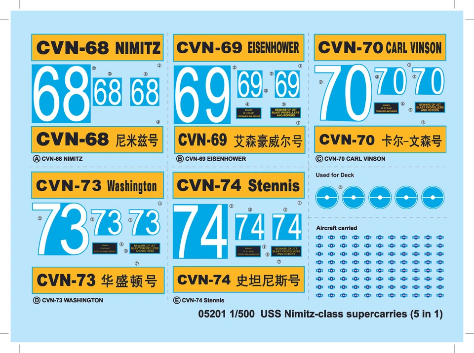 Trumpeter 05201 U.S. NIMITZ CVN68 AIRCRAFT CARRIER 1:500 Kit di modellismo - Immagine 3 di 3