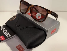 Ray-Ban Justin Classic Matte Sunglasses Havana/Brown Gradient, Polarized, 55mm