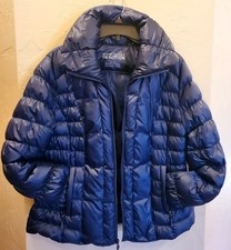 Kenneth Cole Reaction Puffer Azul Marino Mujer Acolchado Chaqueta Abrigo Plumón Pato XL