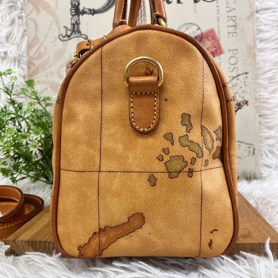 PRIMA CLASSE Mini Bolso Boston Bolso de Mano con Correa para el Hombro Cuero PVC USADO Buen Estado Foto 4 de 4