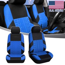 Auto Car Seat Covers Set Polyester Cloth 2-seats Front Protector Universal Blue Auto Car Seat Covers Set Polyester Cloth 2-seats Front Protector Universal Blue
