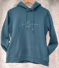 Le Mieux Size 10 Teal Bluey Green Hoodie Hooded Jumper Sherpa Lined Hood Pockets