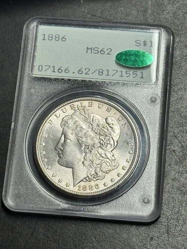 1886 P Morgan Silver Dollar PCGS MS62 CAC OGH Rattler Gem BU $1 Coin (3509)
