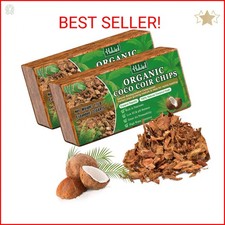Halatool 2 Pcs Coco Husk Chips for Plants - 2.2 LB 100 Organic Coconut Coir Chi