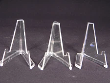 Easel Display Stand Lot of THREE Medium Size Clear Acrylic