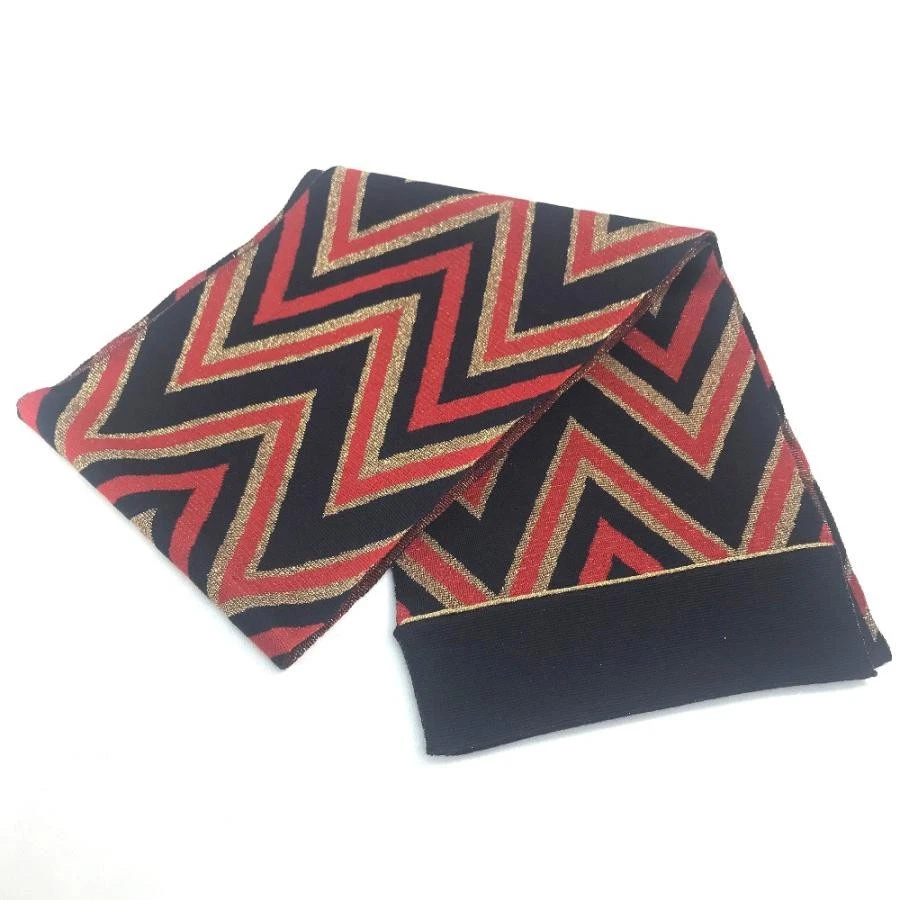 FOULARD GUCCI ligne V laine artérielle bleu marine or rouge L230 cm x H20 cm boîte de rangement unisexe 