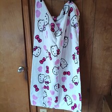 Hello Kitty Kids Fleece Blanket Pink White Hearts Bows 45 x 57 Throw