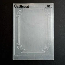 ELEGANT FRAME Cuttlebug Embossing Folder Ornate Button Card 4¼"×5¾" um613