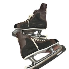 Vintage Brown Black FL6089 CCM Canada Cup Ice Hockey Skates Size 9 /Adult