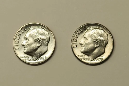 1975 P & D Uncirculated Roosevelt Dimes, Free Shipping