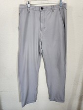 Marc New York Men 34/32 Commuter Pants Grey Performance Stretch Travel MNY Logo
