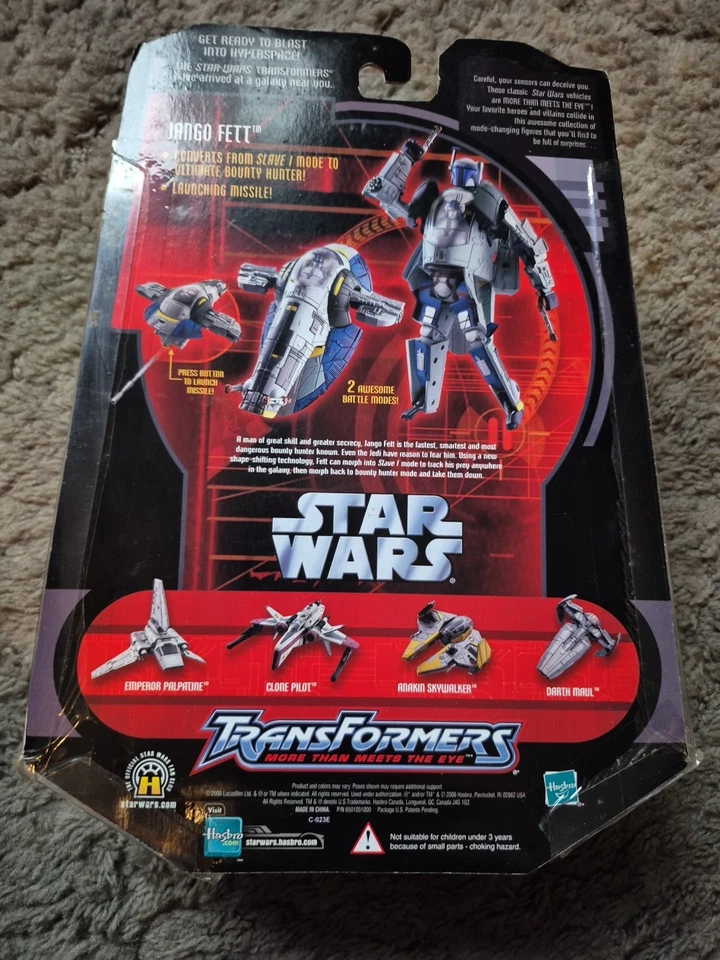 2006 Star Wars Transformers JANGO FETT / SLAVE I Action Figure New in Box Rare - Image 3 of 4