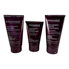 Lot Of 3 Keranique Keratin Conditioner (2) Volumizing (1) Replenishing New