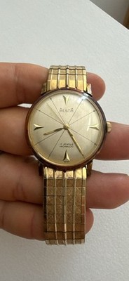 Alsta Superthin 17 Jewels Incabloc Swiss Made Gold-Tone Mechanical Dress Watch
