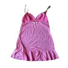 Victoria's Secret Y2K Vintage Babydoll Nightie Slip Dress Size S Pink Lacey